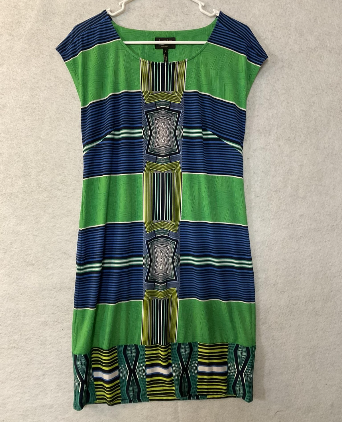 Laundry By Shelli Segal Dress Womens Small Multicolor Stripe Shift Jersey Knit