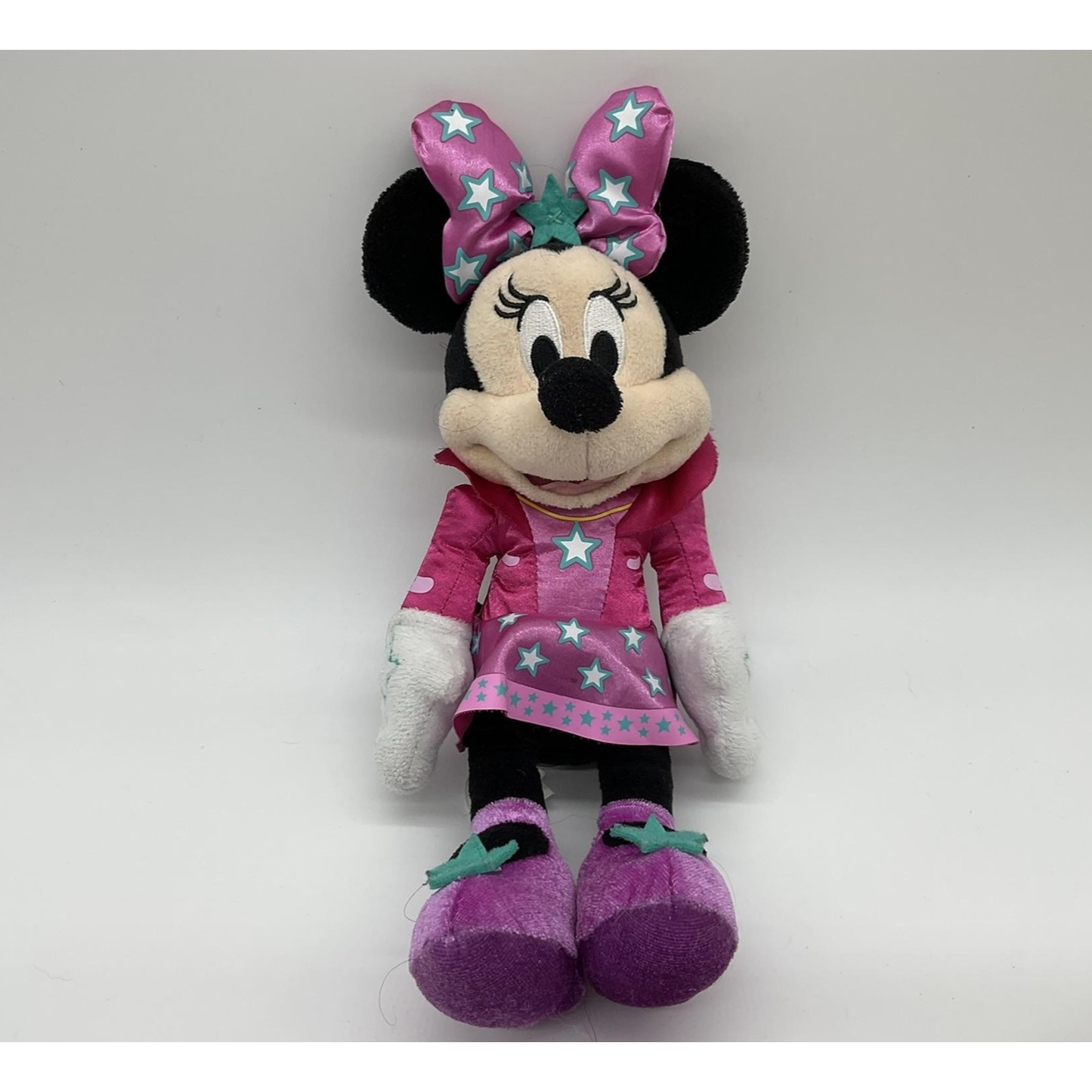 Disney Minnie Mouse Plush Doll Pink Star Dress Bow 12" Stuffed Toy Kids Gift