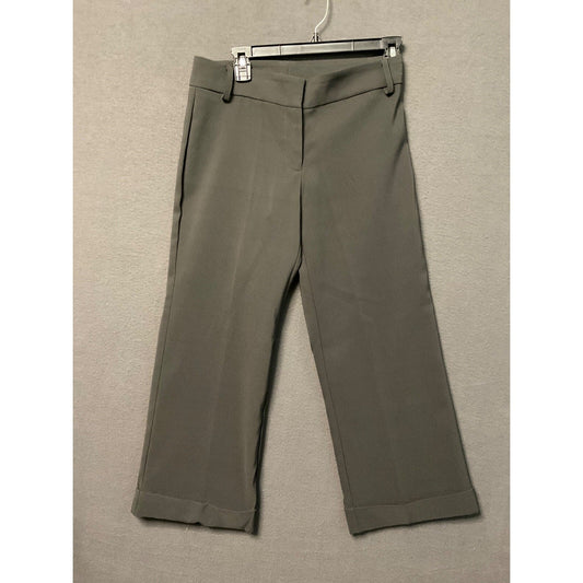Women's Size 7/8 Black Career Pants Cropped Stretch Polyester Spandex