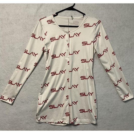 Slay By Ella Lounge Sleep Wear Jumper S White Red Long Sleeve Stretch Graphic