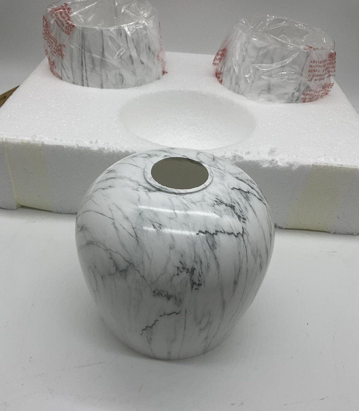 Marble Glass Pendant Light Shades Set Of 3 JYP105HBCG Round White Gray