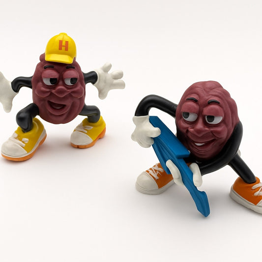 Rare Vintage California Raisin Toy Figure with Skateboard & Guitar