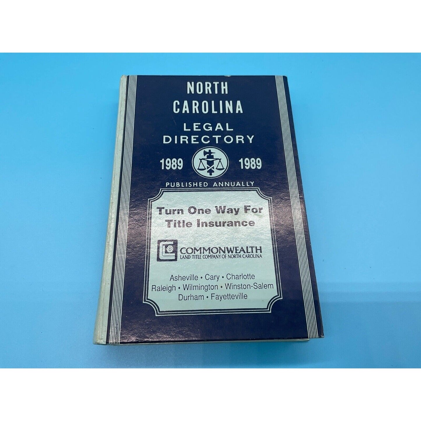 1989 North Carolina Legal Directory Published Annually Vintage Reference Book