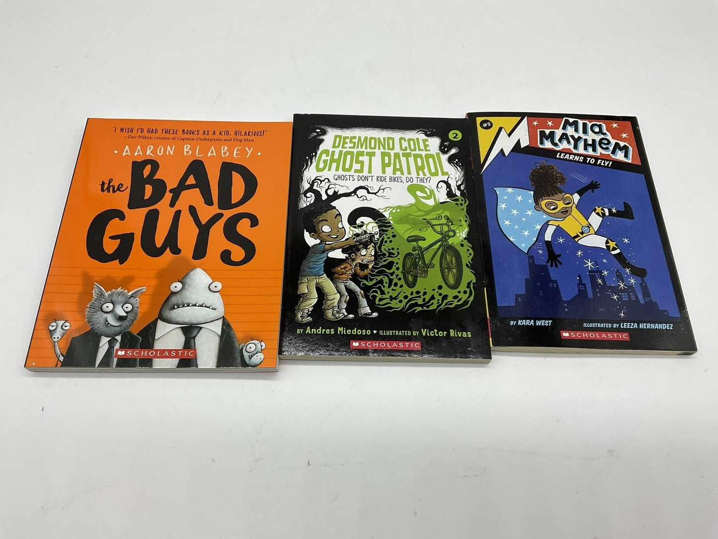 Lot 3 Scholastic Kids Books Bad Guys Desmond Cole Ghost Patrol Mia Mayhem