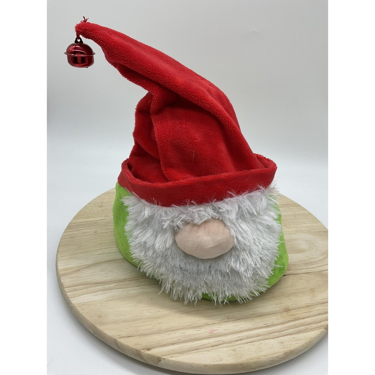 Christmas Gnome Hat Cap Snap Back Red Green Plush Jingle Bell Novelty Xmas Mens