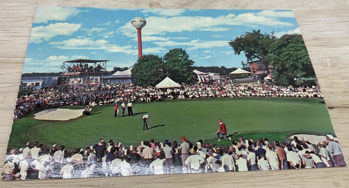 Vintage 18th Hole Firestone Country Club Akron Ohio Photochrome Postcard 5.5x3.5