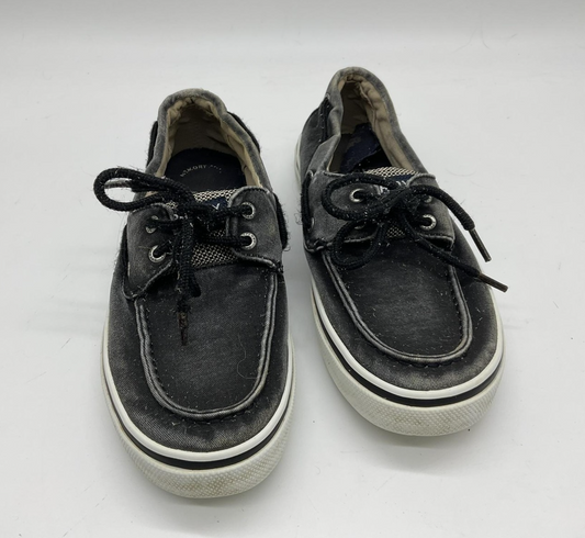 Sperry Shoes Mens 8.5 Gray Canvas Boat Top-Sider Memory Foam Lace Up Casual