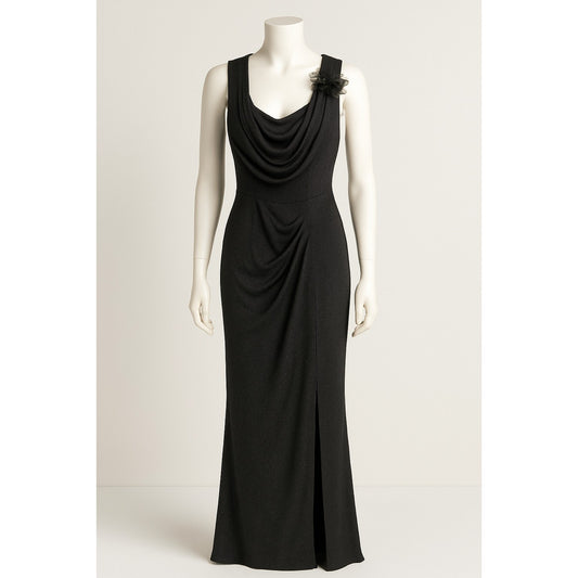 Vshow 2XL Sparkle Black Formal Maxi Dress Long Gown Floral Sleeve - NWT