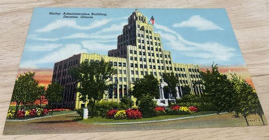 Vintage Staley Administration Building Curt Teich Linen Postcard 5.5x3.5 In