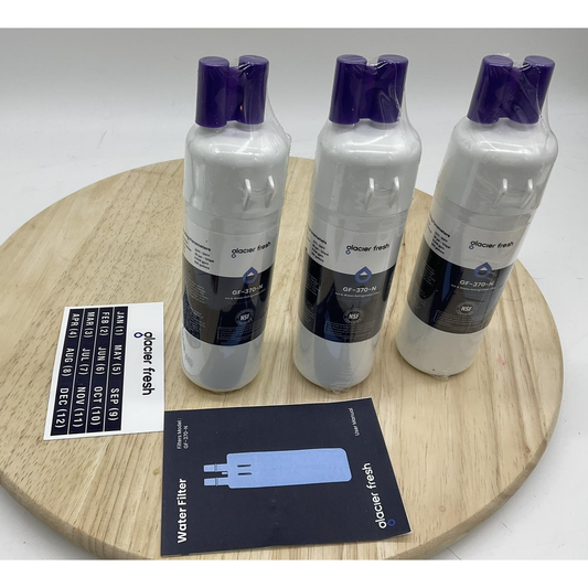 Glacier Fresh GF-370-N Refrigerator Water Filters 3 Replacement Factory Sealed
