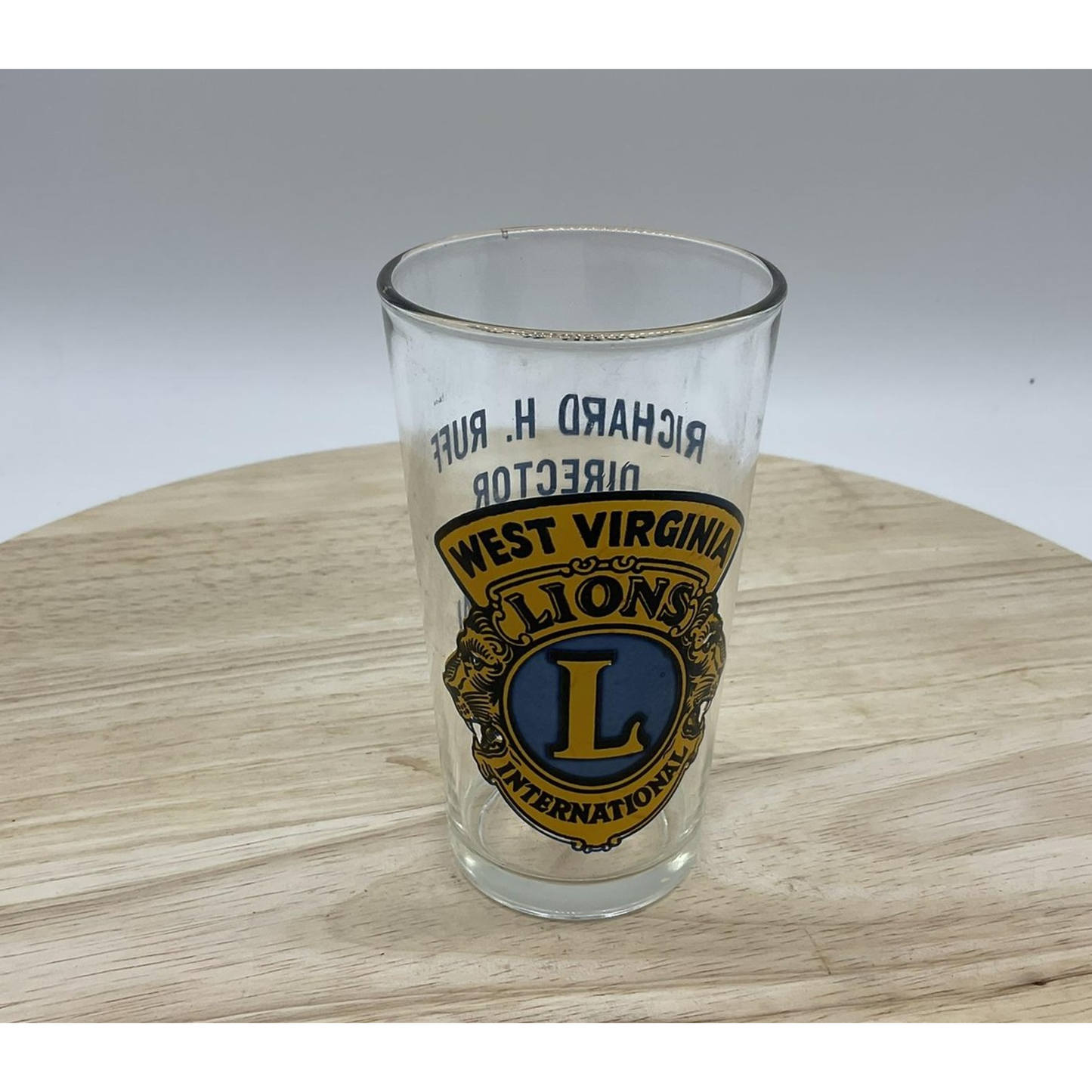 Vintage West Virginia Lions International Glass Drinkware 1965-67 Richard Ruff