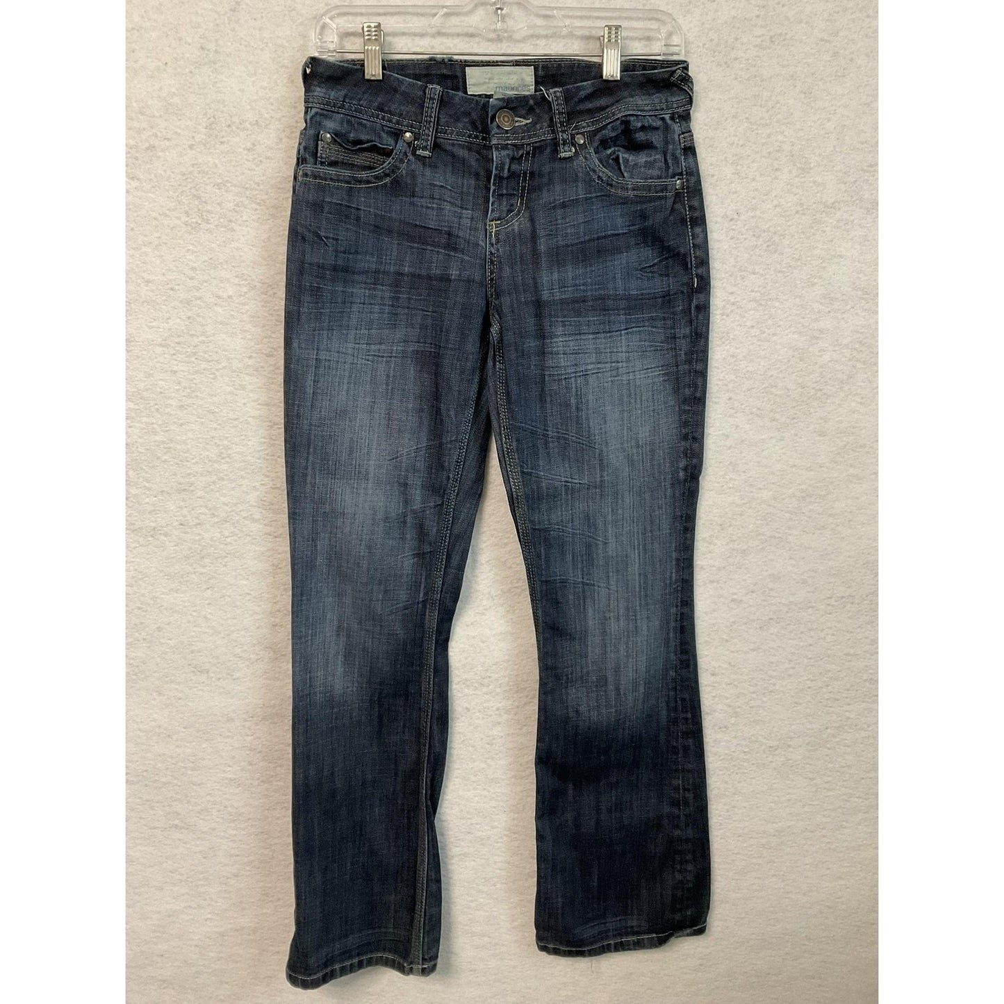 Maurices Morgan New Boot Jeans Womens 1/2 Short Dark Wash Bootcut Denim