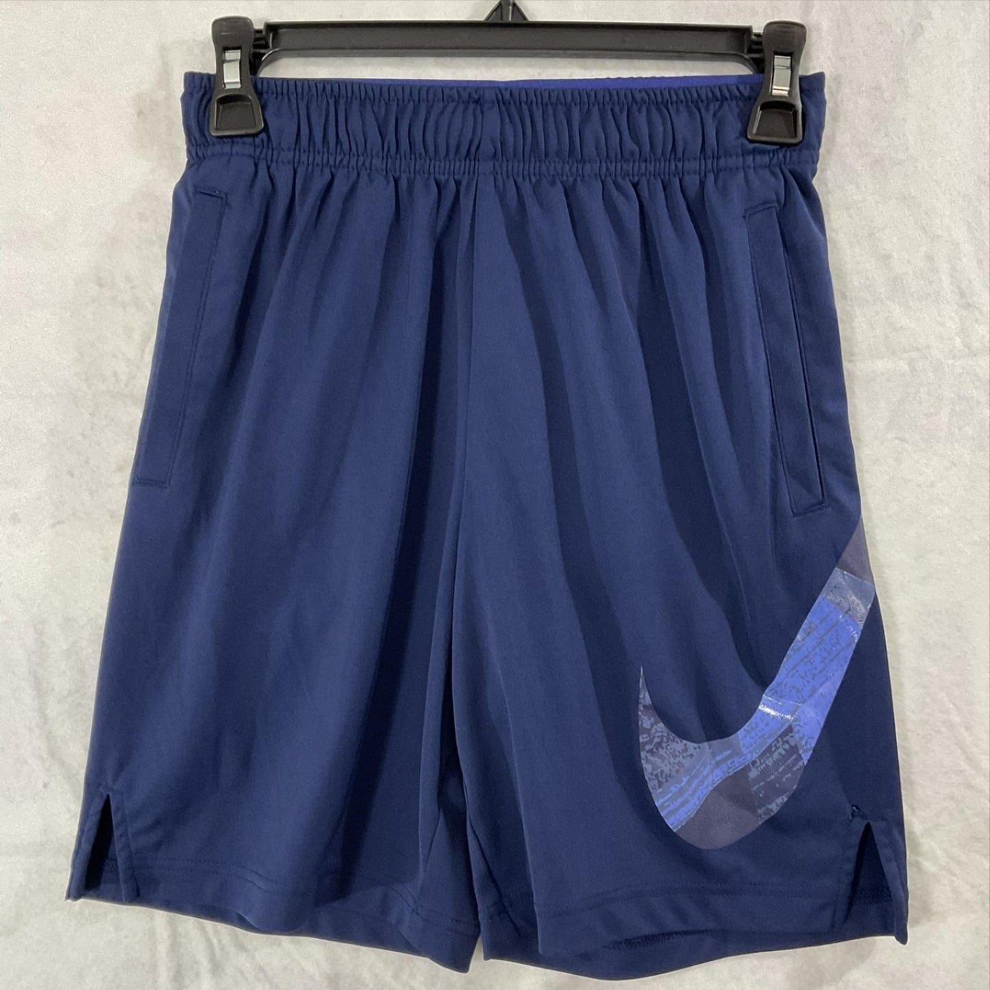 Nike Shorts Mens Medium Blue Dri-FIT Big Swoosh Athletic Basketball Gym Training