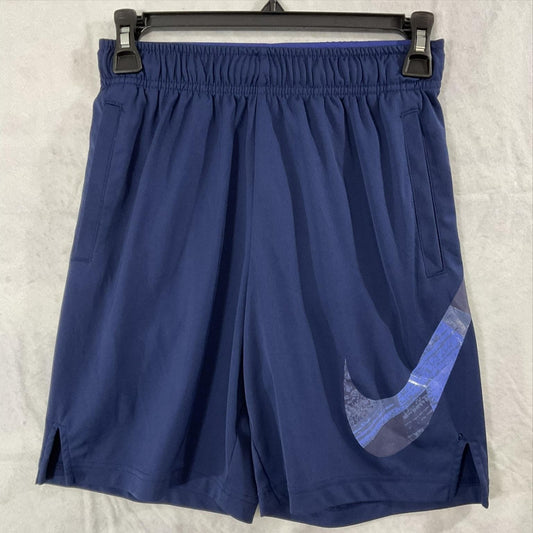Nike Shorts Mens Medium Blue Dri-FIT Big Swoosh Athletic Basketball Gym Training