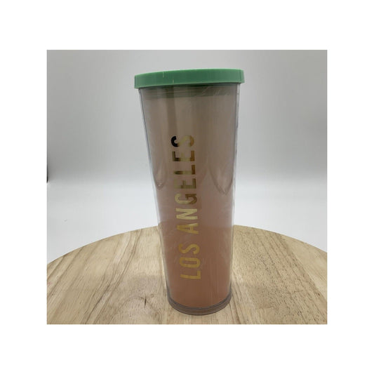Starbucks Los Angeles City Tumbler 24oz Pink Plastic Travel Mug Cup Lid Logo