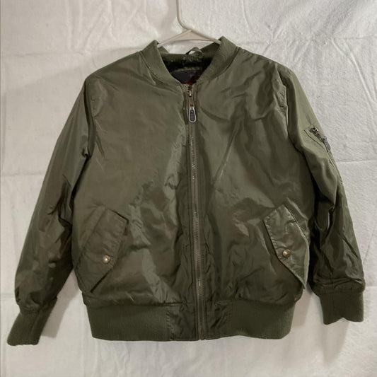 Yoki Jacket Boys 14-16 Green Bomber Faux Fur Lined Zip Pockets Warm Winter