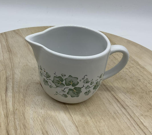 Jay Import Company Creamer White Ivy Leaf Stoneware Small Pitcher Tableware
