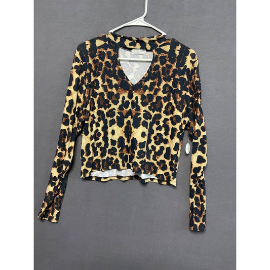 Full Circle Trends Leopard Top 1X NWT Animal Print Stretch Soft Fabric