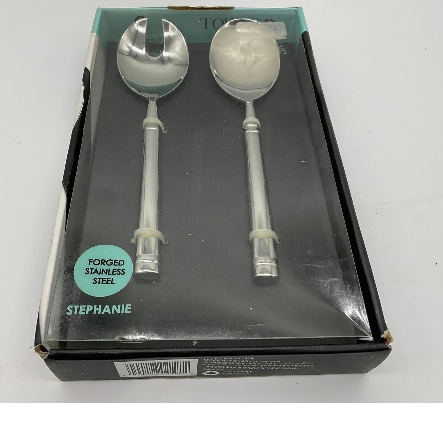 Towle Living Stephanie Salad Serving Set 2pc Silver Forged Stainless Steel New