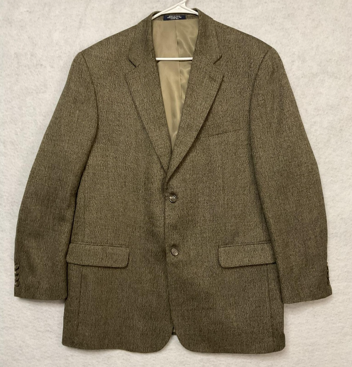 CHAPS Ralph Lauren Sport Coat Men 44L Brown Wool Alpaca Tweed Blazer Two Button