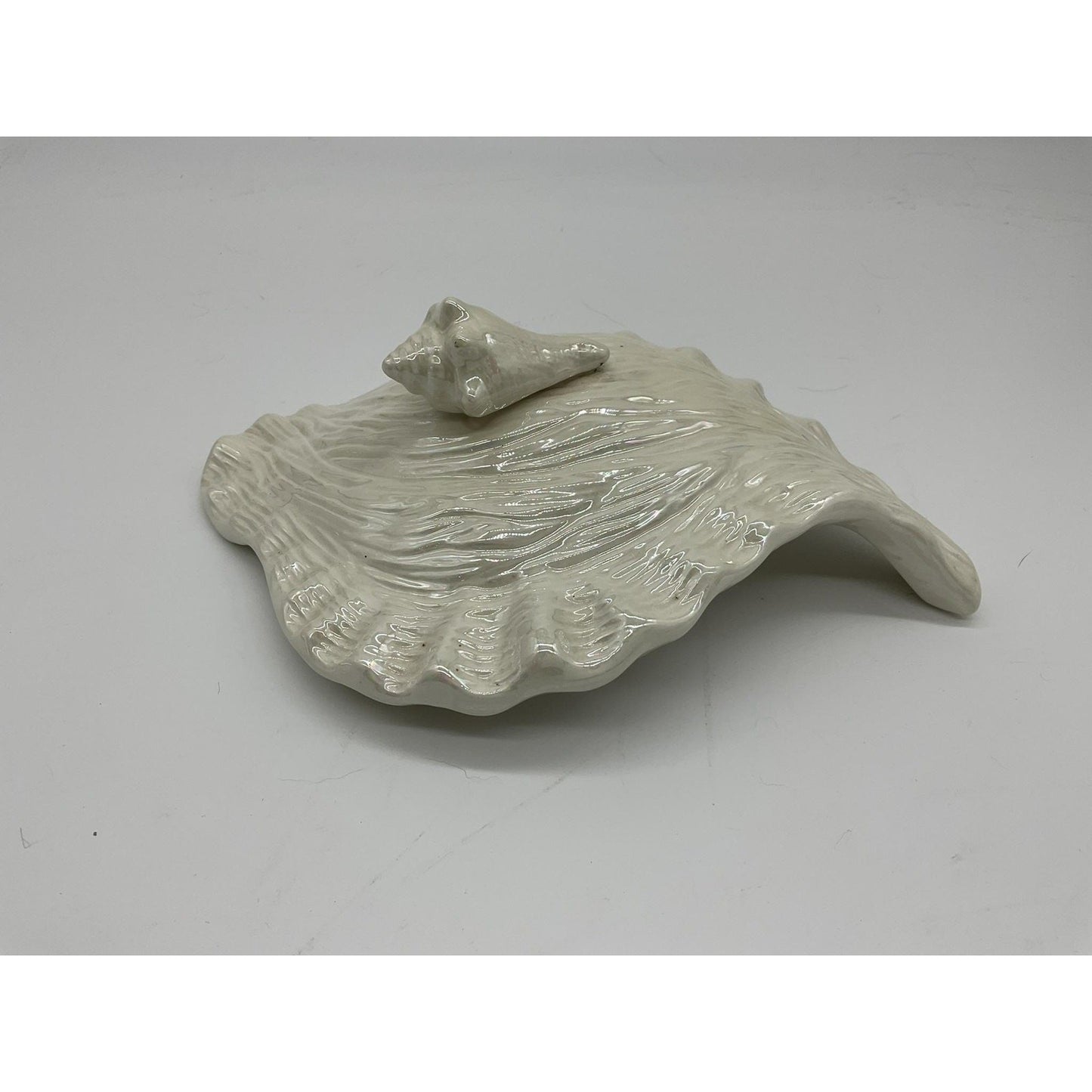 Ceramic Seashell Conch Dish REPLACEMENT LID White Coastal Beach Decor Nautical