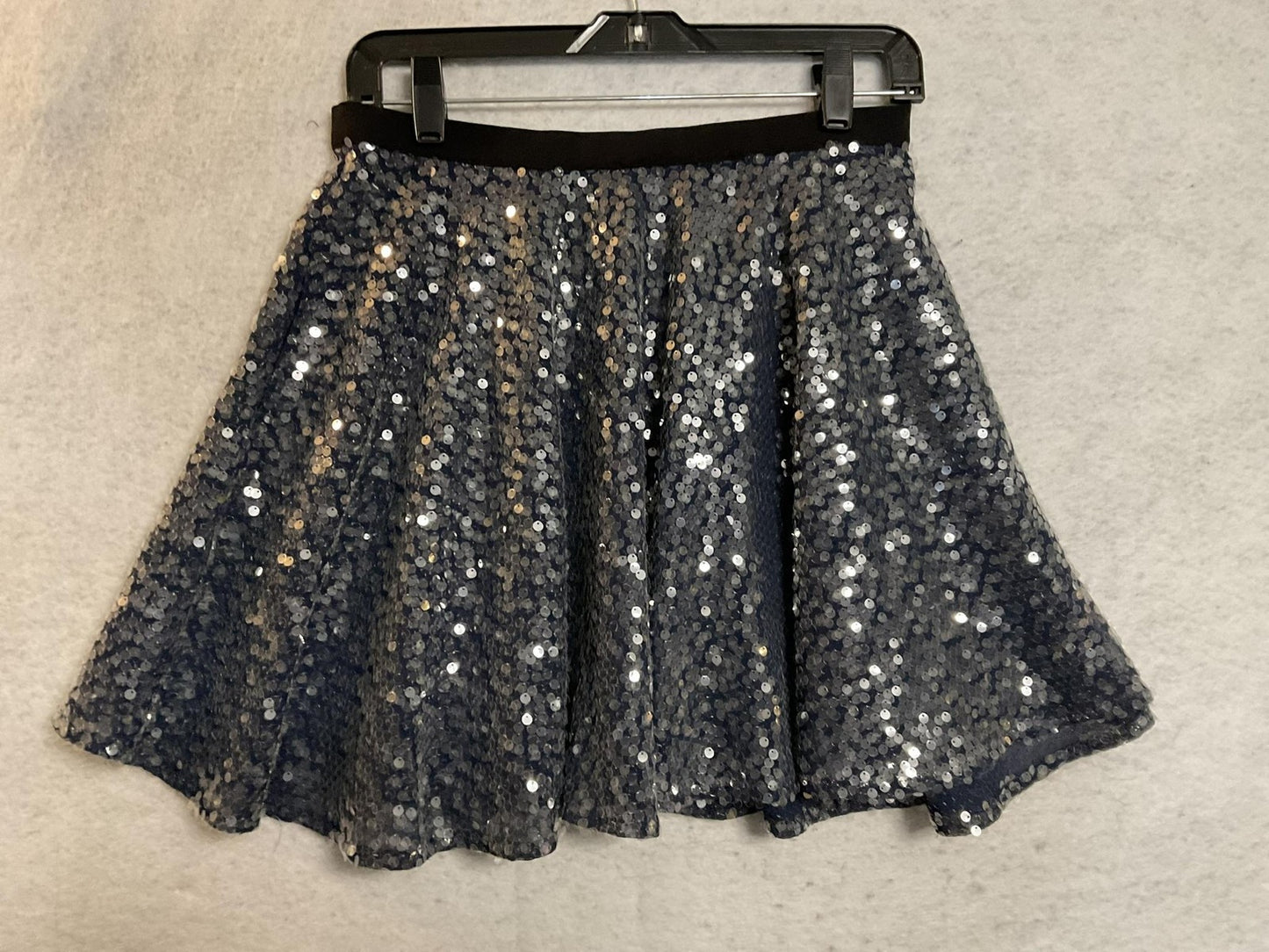 Rachel Rachel Roy Skirt Womens 4 Silver Sequin Skater Short Elastic Waist Party