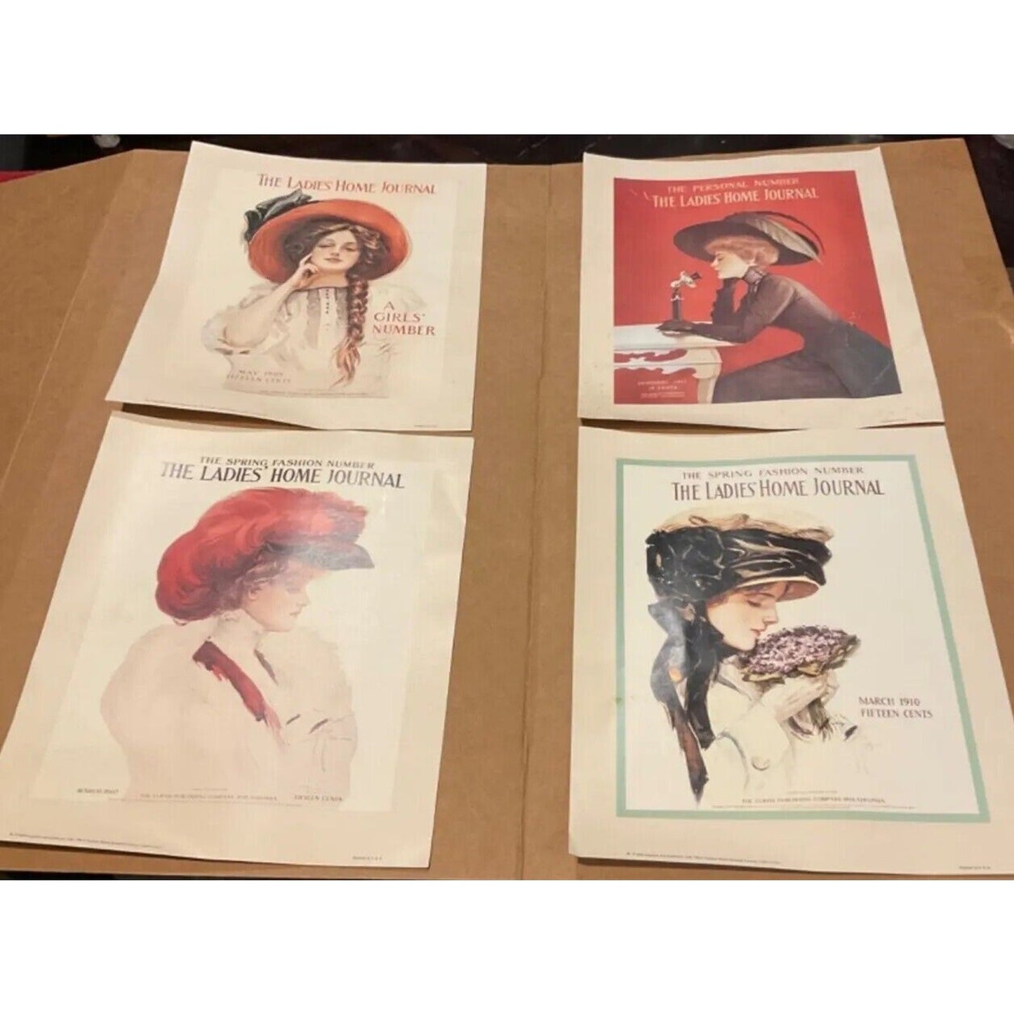 VTG Aspelin Art Gallery "The Ladies Home Journal"  4 Collectible Art Print Decor