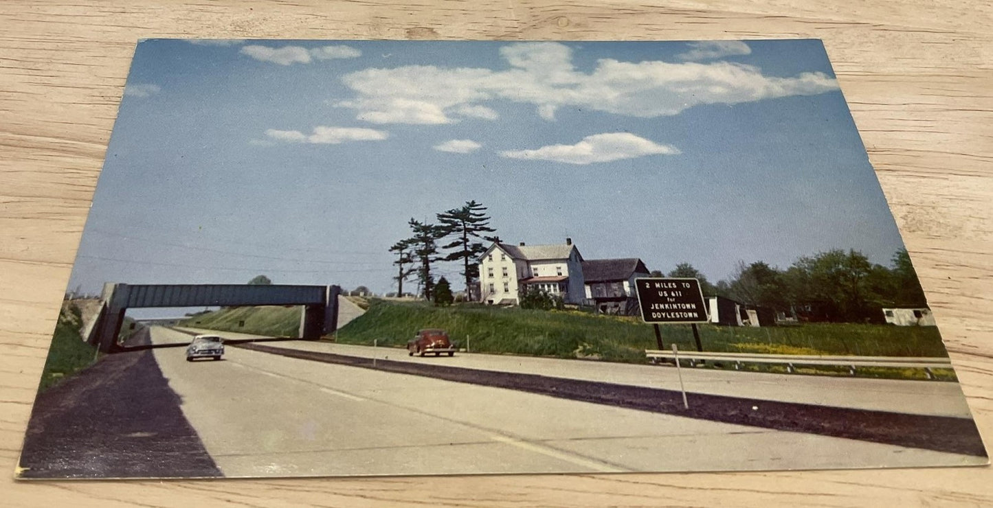 Vintage Pennsylvania Turnpike Bedford PA Photochrome Postcard 5.5x3.5 In