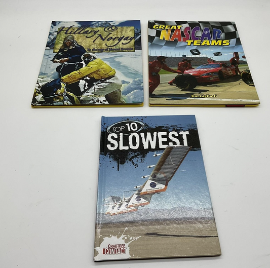 Lot 3 Crabtree Kids Books Hillary & Norgay Great NASCAR Top 10 Slowest HC