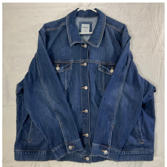 Sonoma Denim Trucker Jacket Womens 5X Blue Long Sleeve Button Front Outerwear