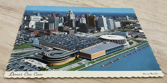 Vintage Detroit's Civic Center Dexter Press Photochrome Postcard 5.5x3.5 In