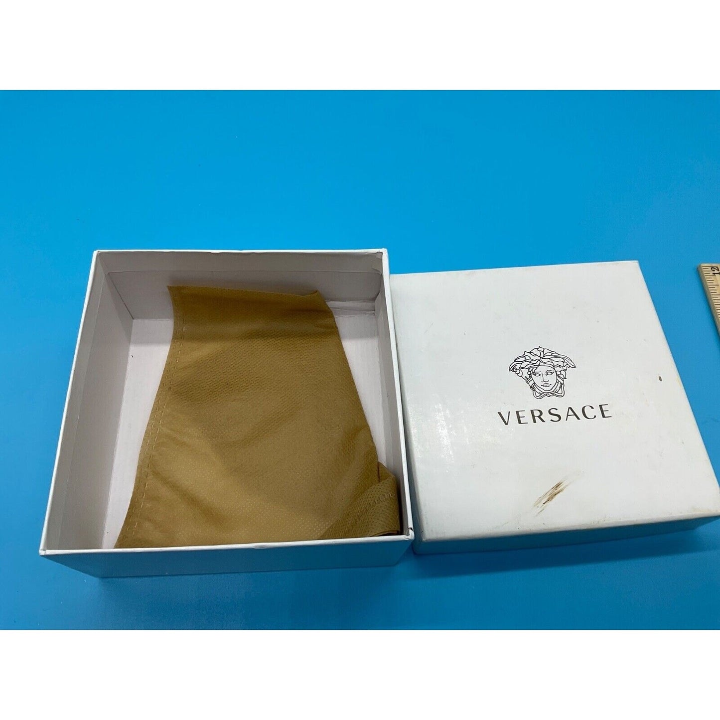 VERSACE Gift Box 5x5x2 with Dust Cover Authentic Luxury SEE IMAGES BOX ONLY