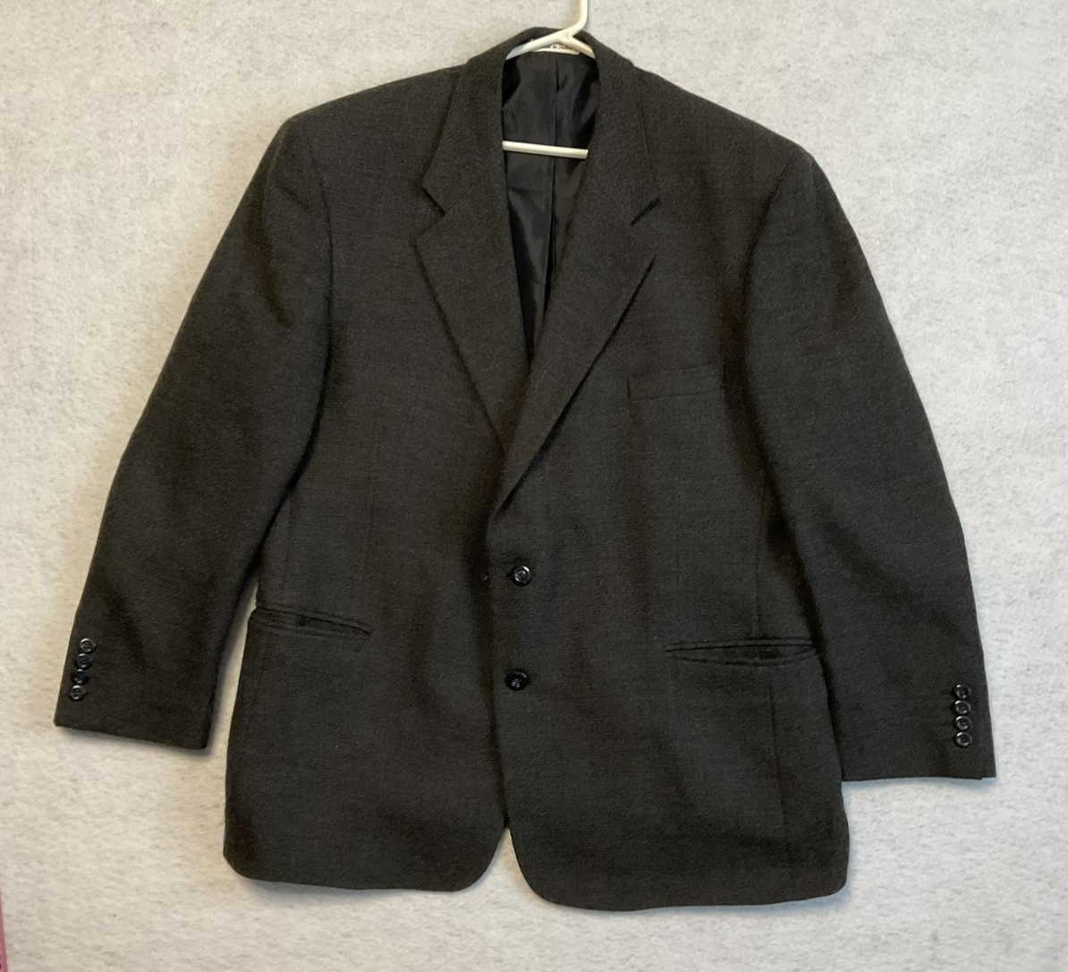 VTG Munsingwear Sport Coat Mens 46R Gray Lambswool Tweed Blazer Classic Business