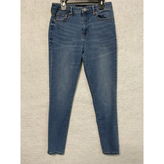 Aero Jeans Womens Blue Skinny Stretch Denim Mid Rise Five Pocket Casual
