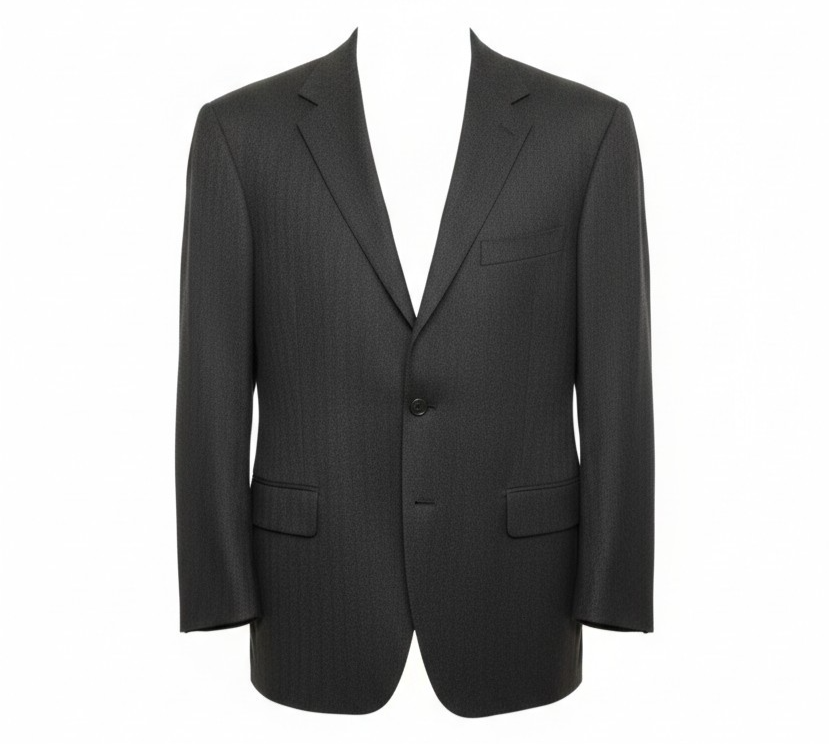 Paul Betenly Sport Coat Mens 48L Gray Wool Cashmere Herringbone Blazer