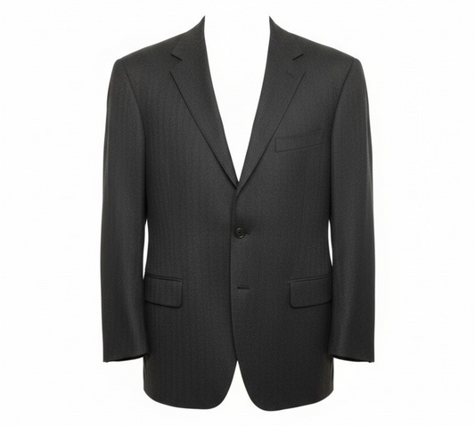 Paul Betenly Sport Coat Mens 48L Gray Wool Cashmere Herringbone Blazer