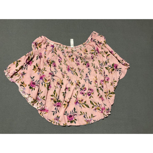 NOBO: No Boundaries Women’s Blush Pink Smocked Peasant Top 3X JR Off Shoulder