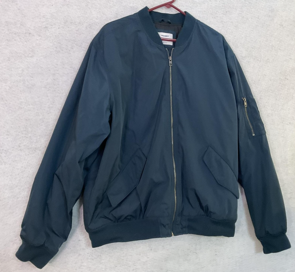 Old Navy Jacket Mens 2XL Green Bomber OC Filled Insulated Full Zip Pockets