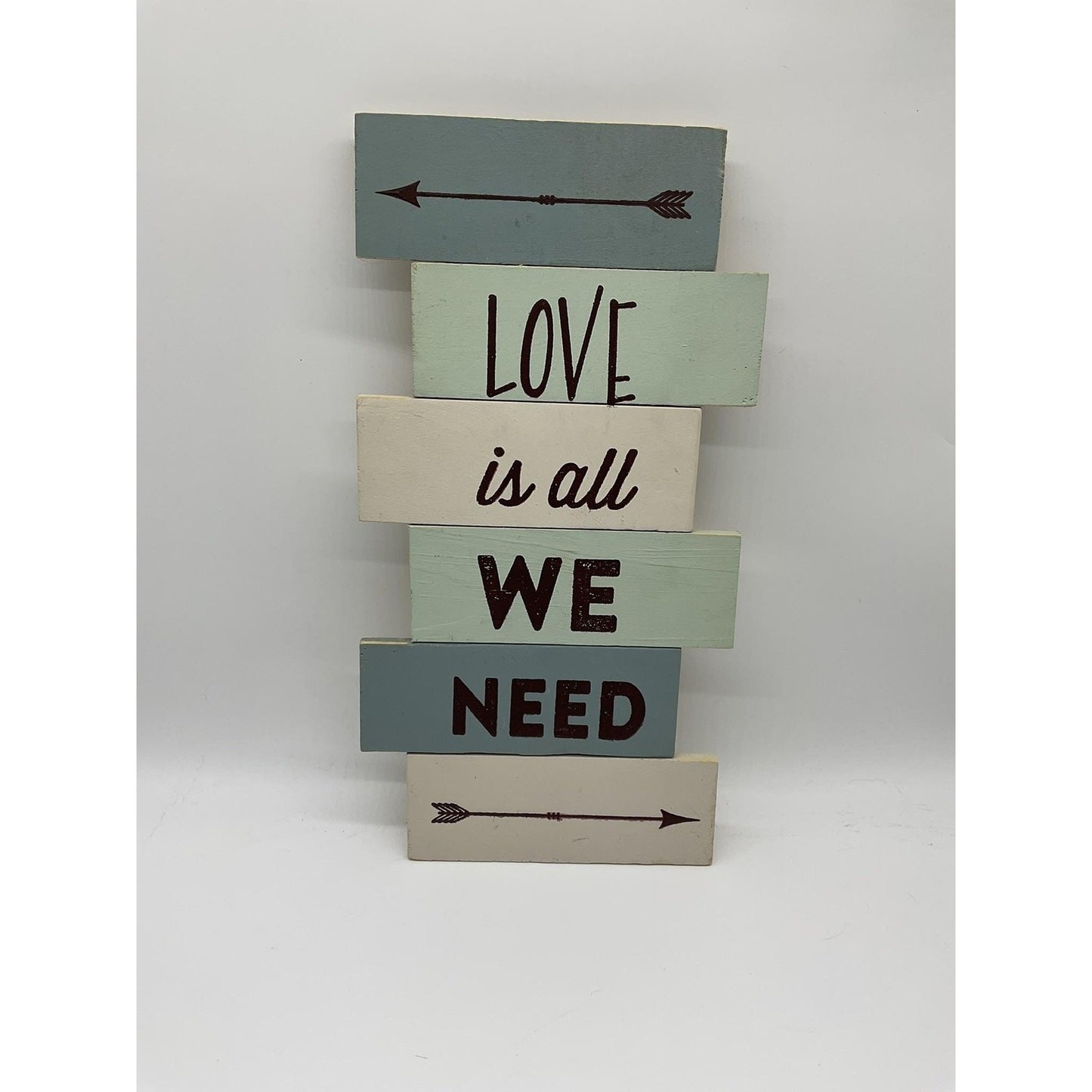Rustic Wood Wall Sign Love Is All We Need Hanging Plaque Farmhouse Decor Arrows