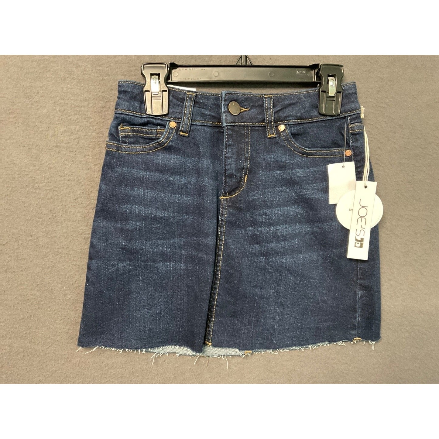 Joe's Jeans Bella A-Line Mini Skirt Raw Hem Denim Blue Girls Size 10 Stretch NWT
