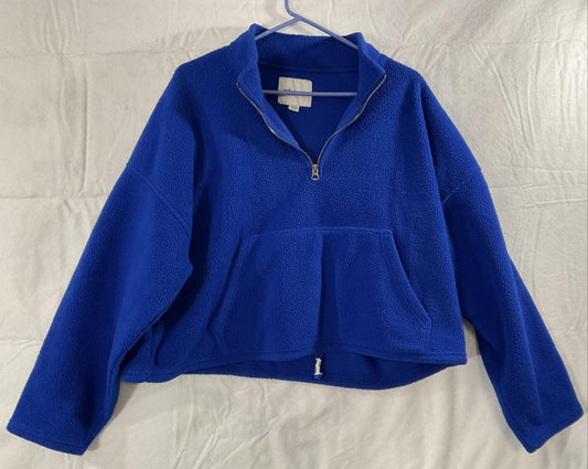 American Eagle Outfitters Sweatshirt Womens XL Blue Fleece 1/4 Zip Pullover