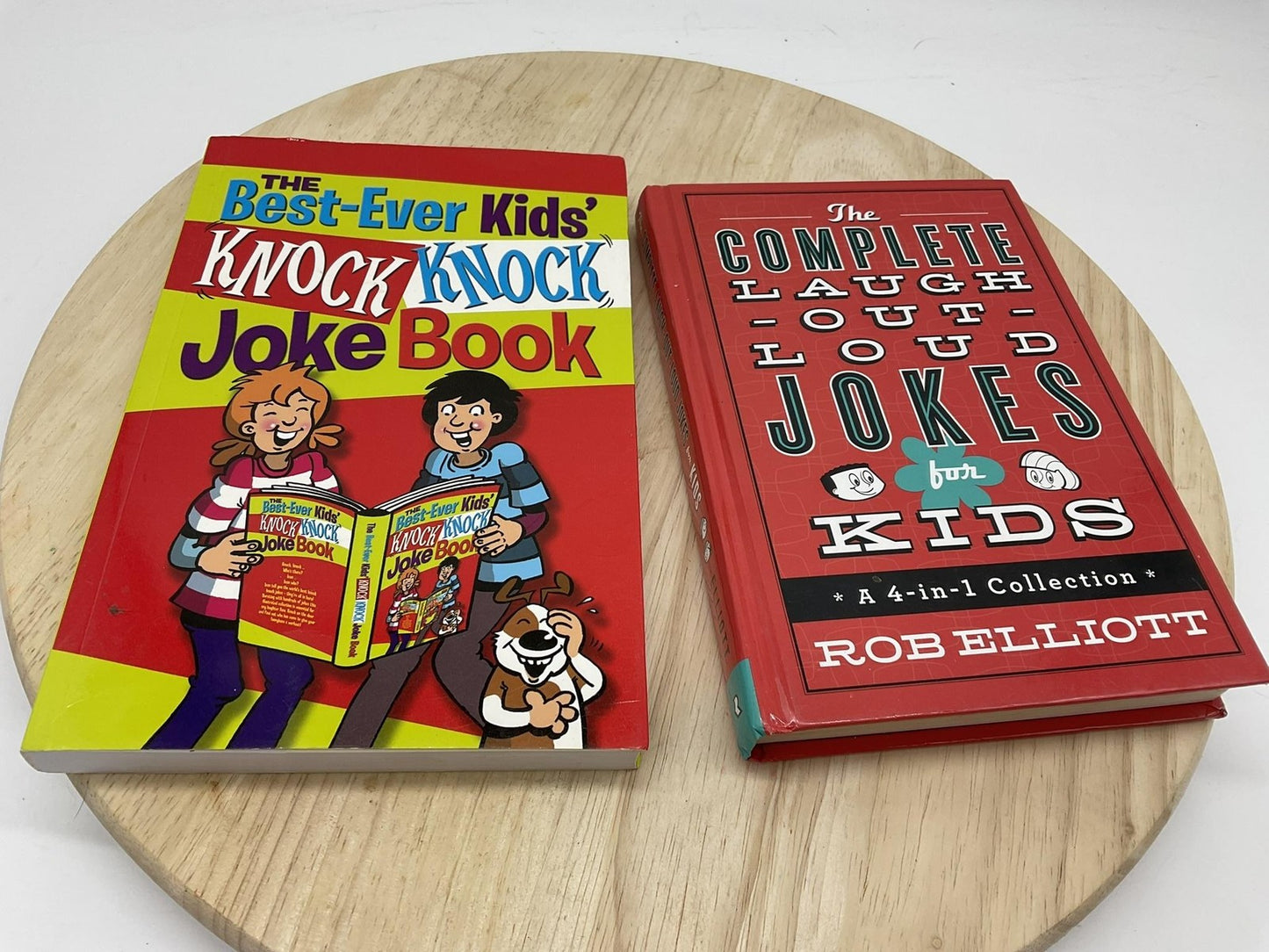 Rob Elliott Kids Joke Books 2pc Set Paperback Hardcover Red Multicolor