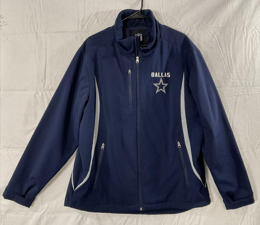 Dallas Cowboys Jacket Womens XL Blue NFL Football G-III Softshell Full Zip Coat