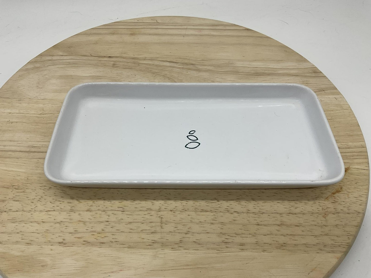 Grove Collaborative White Ceramic Vanity Tray Small Rectangular Bathroom Sink