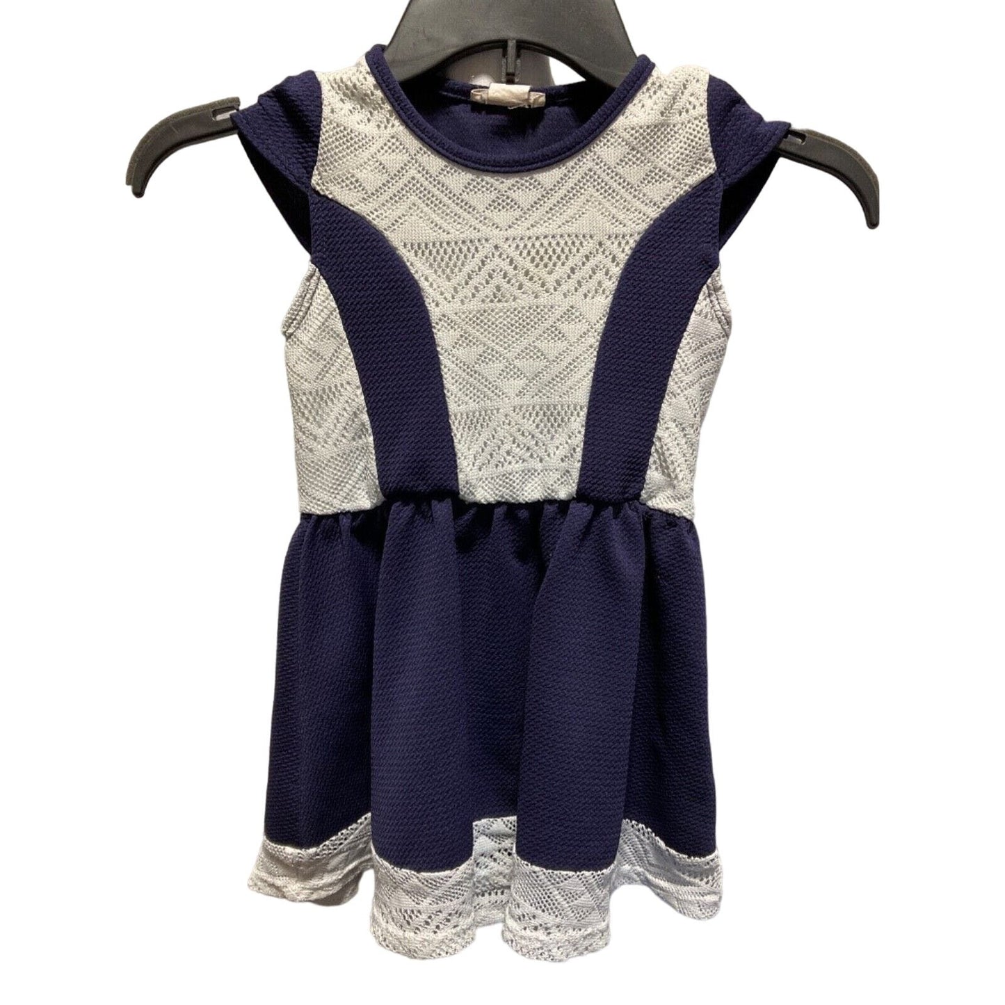 One Step Up Girls Sleeveless Dress Size 5/6, Blue/White, Polyester/Spandex, USA