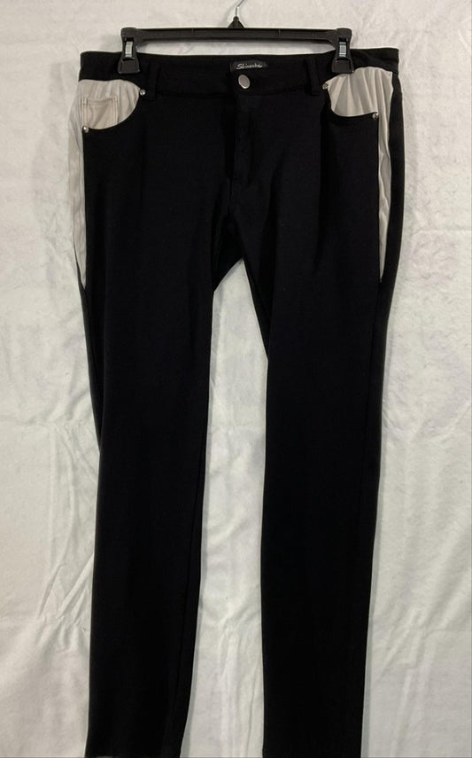 Shinestar Pants Womens 2XL Black Jegging Stretch Knit Slim Leg Zip Pockets