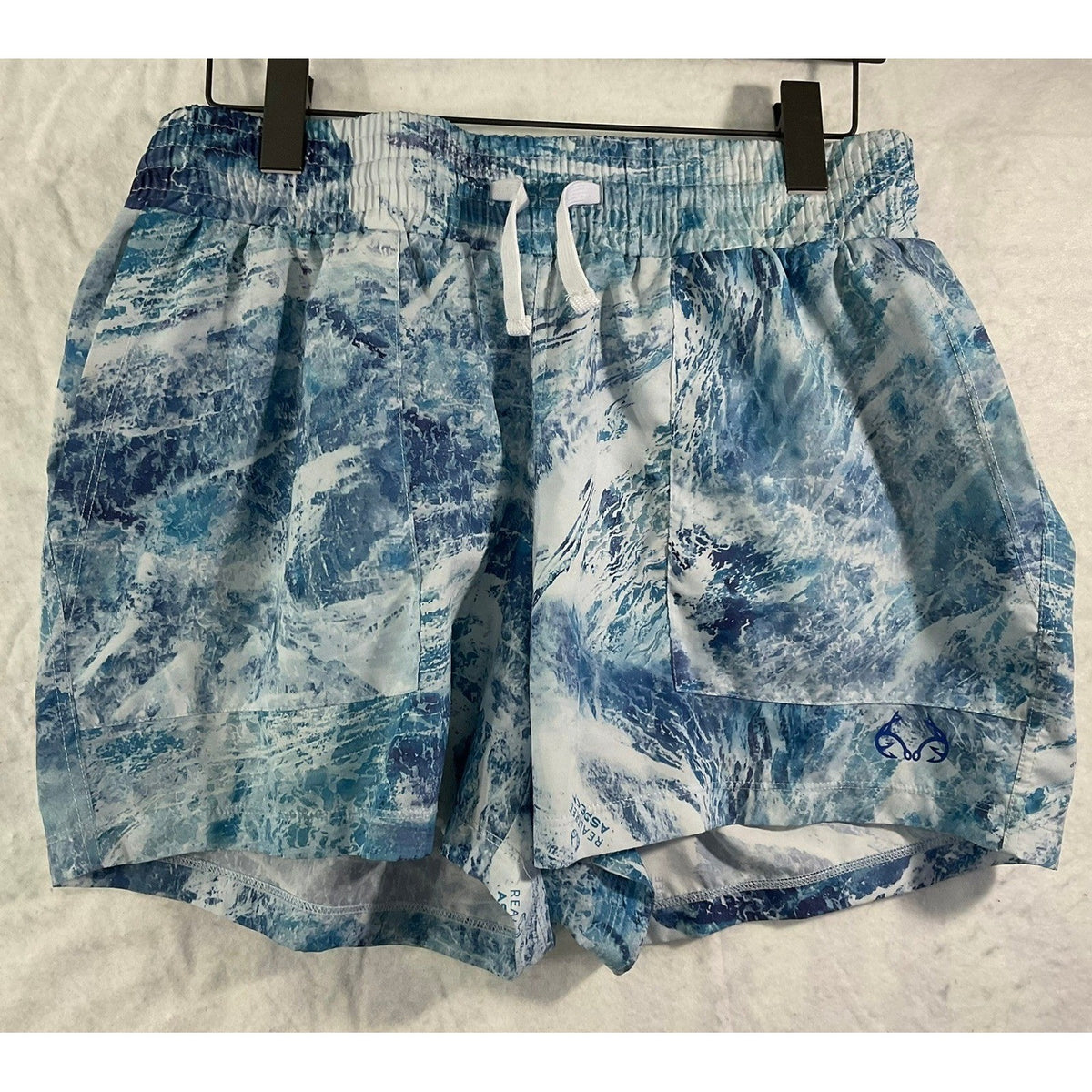 Ocean + Coast Realtree Fishing Shorts Womens Large Blue Camo Aspect Performance
