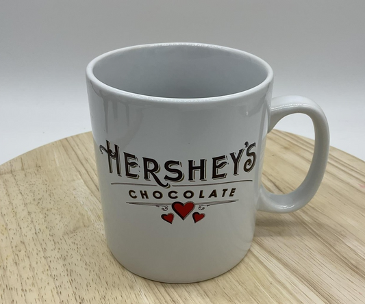 Hershey's Chocolate Coffee Mug Ceramic Cup 4.25" Collectible Gift Hearts Vintage