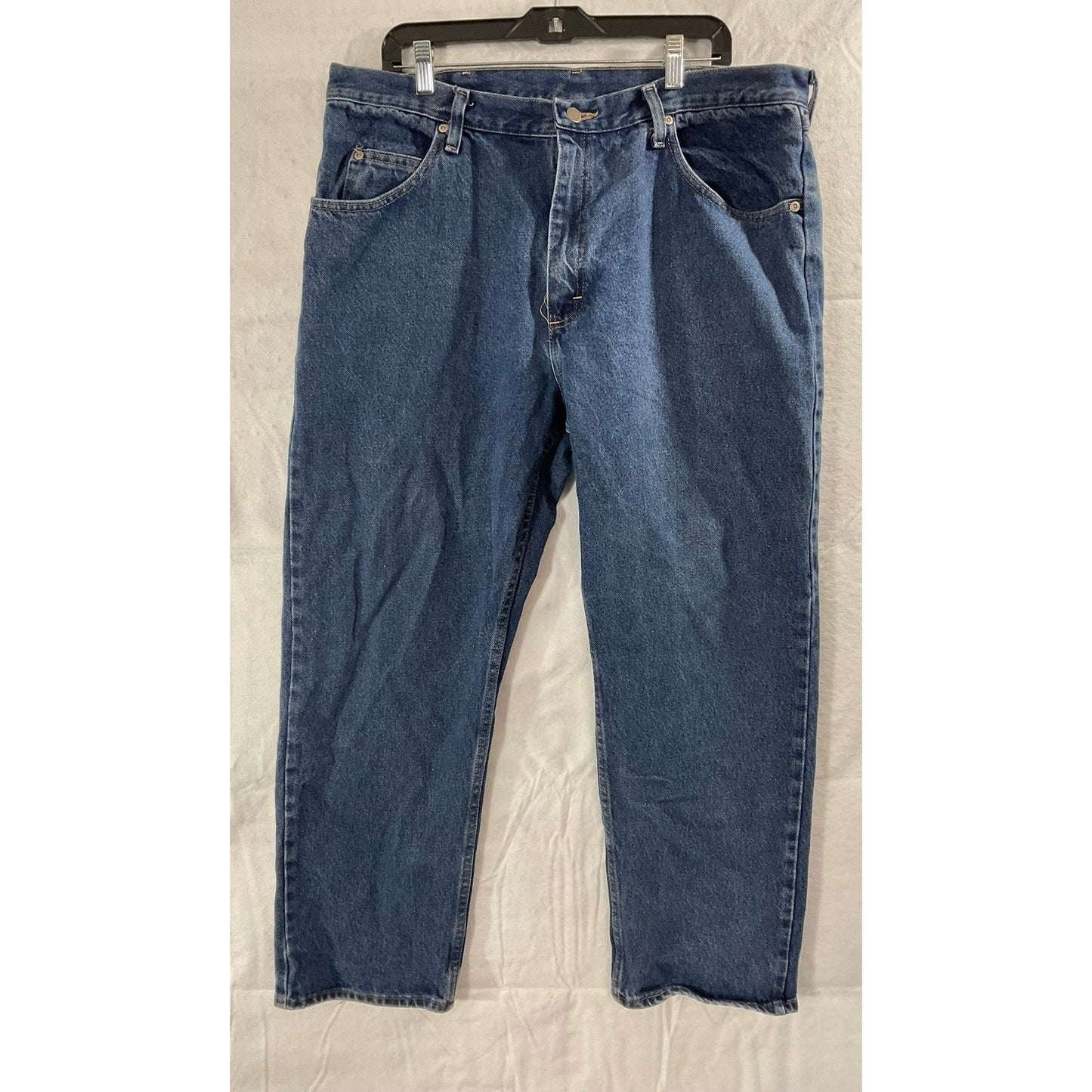 Wrangler Jeans Mens 38x29 Blue Relaxed Fit Straight Leg Denim Pants Workwear