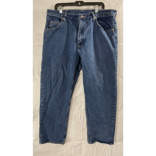 Wrangler Jeans Mens 38x29 Blue Relaxed Fit Straight Leg Denim Pants Workwear